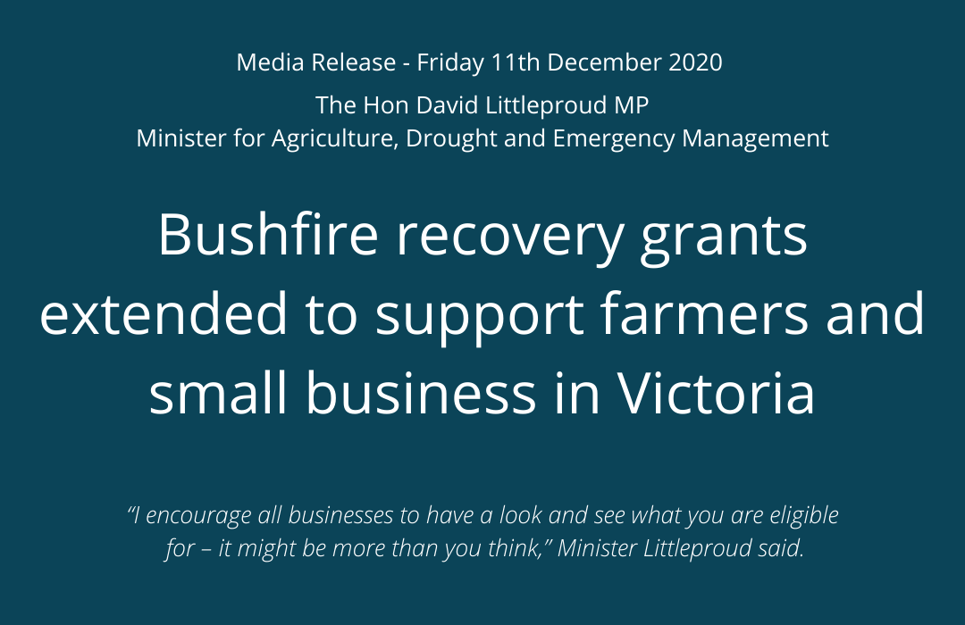 Bushfire recovery grants extended to support farmers and small business in Victoria 2